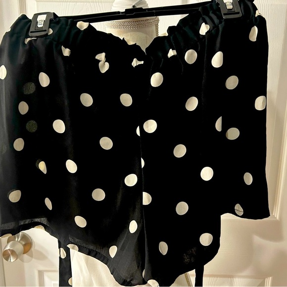 Joe Benbasset Polka Dot Short Size Large, Flare, Black/White - Picture 2 of 4